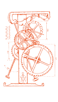 pencil drawing of working tool with gears
